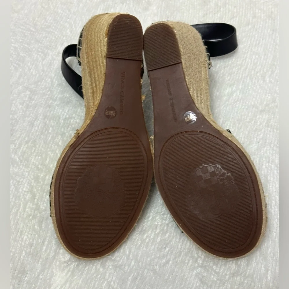 Vince Camuto Black Espadrille Sandals with Ankle Strap 💛🖤